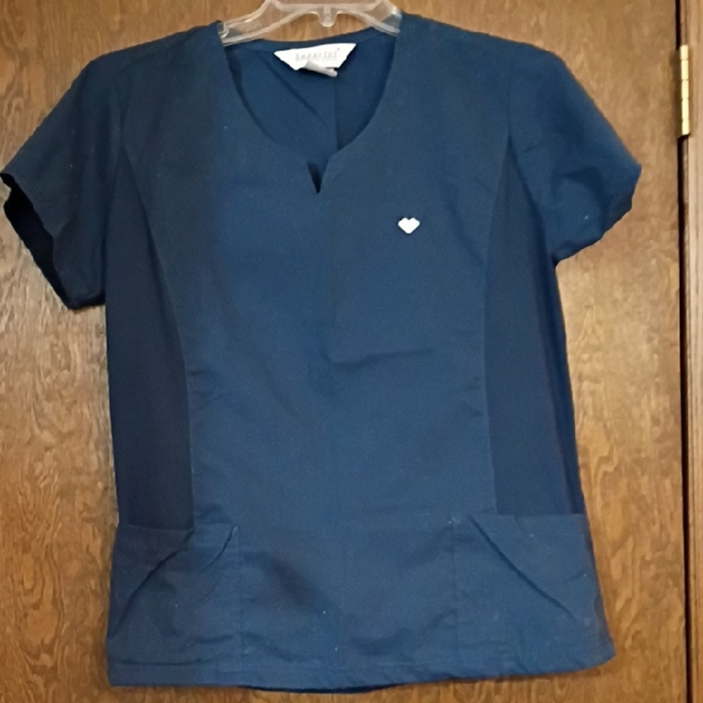 HeartSoul Women's Navy Blue Scrub Top